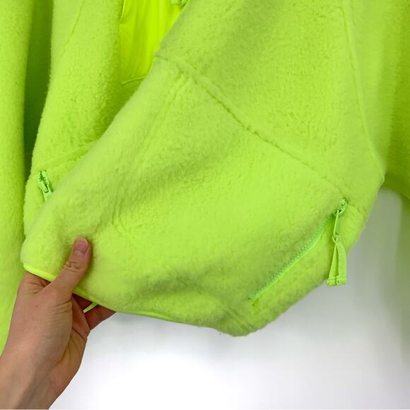 FP MOVEMENT Hit The Slopes Fleece Pullover Jacket Neon Yellow Highlighter XS - Picture 4 of 10